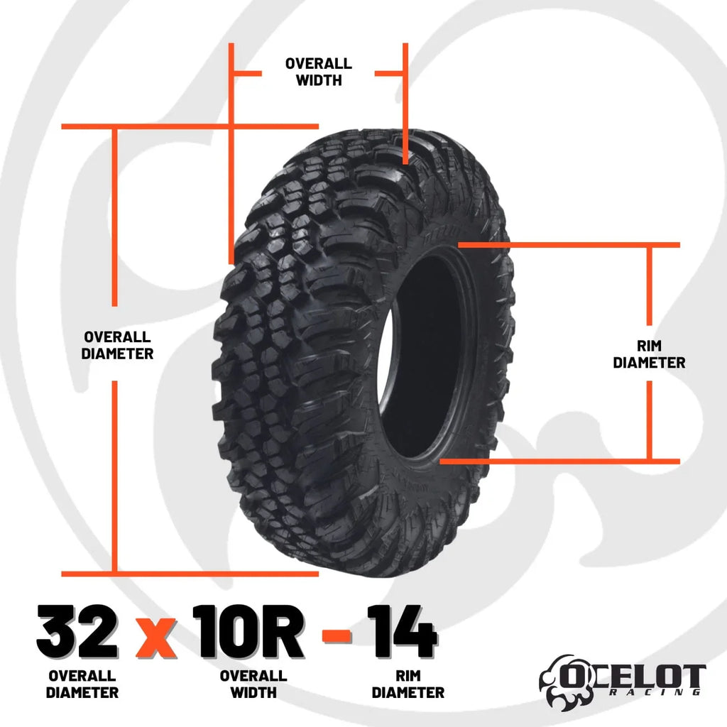 32 x 10R - 14 Ocelot Aurora ATV/UTV Tire