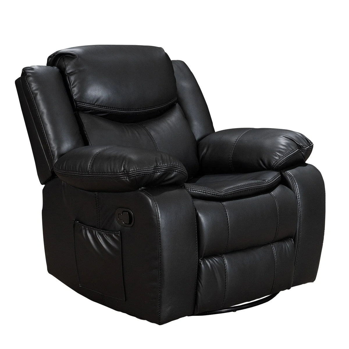Wide Seat Durable Leather Massage and Heat Recliner