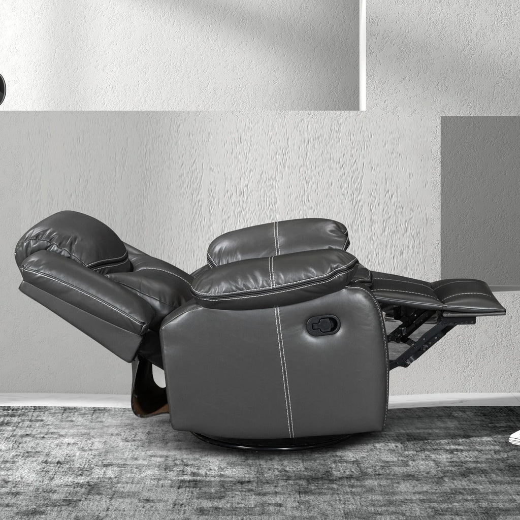 Wide Seat Durable Leather Massage and Heat Recliner