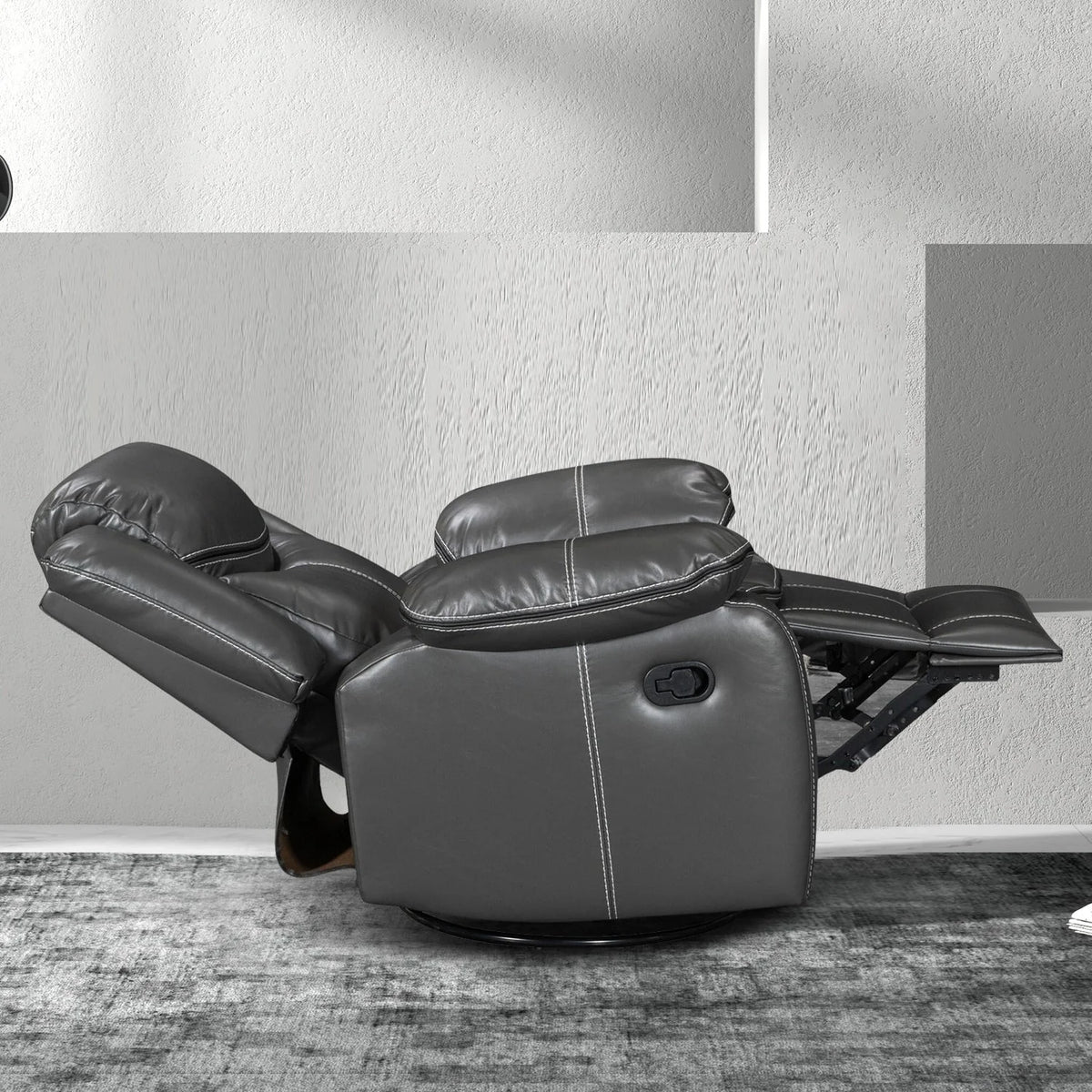 Wide Seat Durable Leather Massage and Heat Recliner