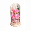 Rose in Glass Dome Valentines Mothers Birthday Gift